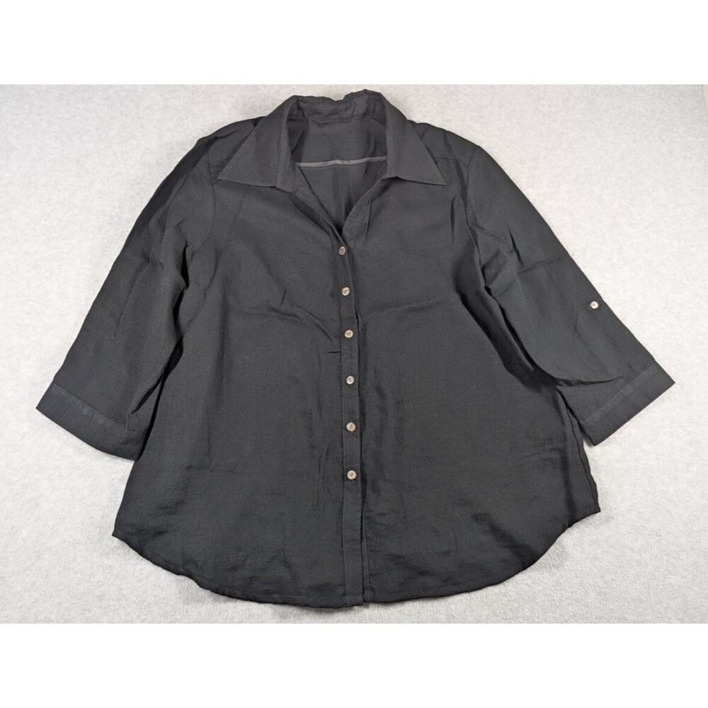 Classic Black Button Down Shirt for Women